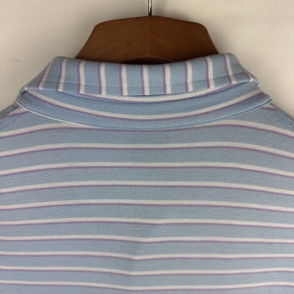 Dunning Men's Size M Performance Golf Polo Shirt Striped Short Sleeve Collared - Picture 8 of 10